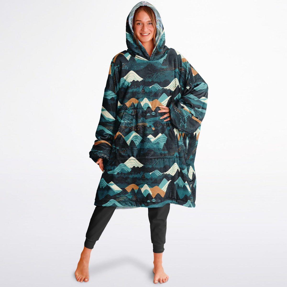 Waterville Valley, New Hampshire Ski Resort Map Reversible Snug Hoodie