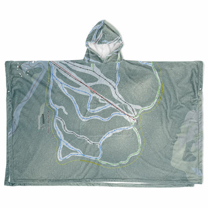 Purden Ski Village, British Columbia Ski Resort Map Flannel Blanket Poncho