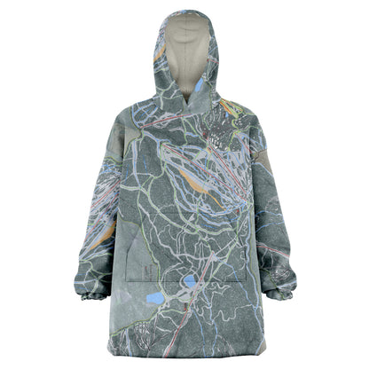 Silver Star, British Columbia Ski Trail Map Snug Hoodie