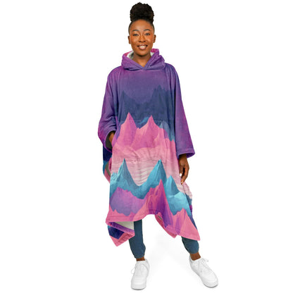 Towering Mountain, Flannel Blanket Poncho