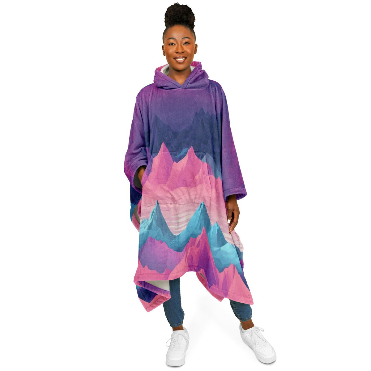 Towering Mountain, Flannel Blanket Poncho