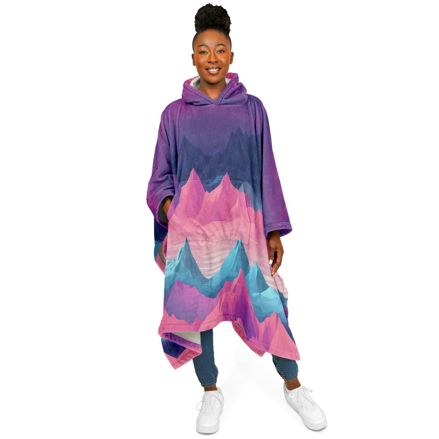 Towering Mountain, Flannel Blanket Poncho