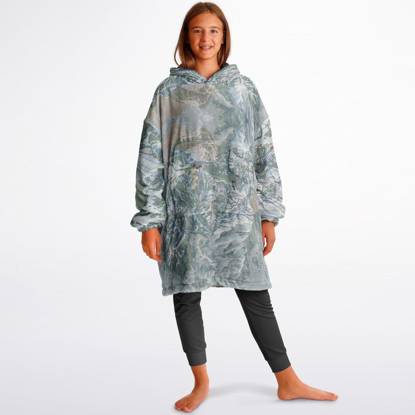 Powder Mountain, Utah Ski Resort Map Reversible Snug Hoodie
