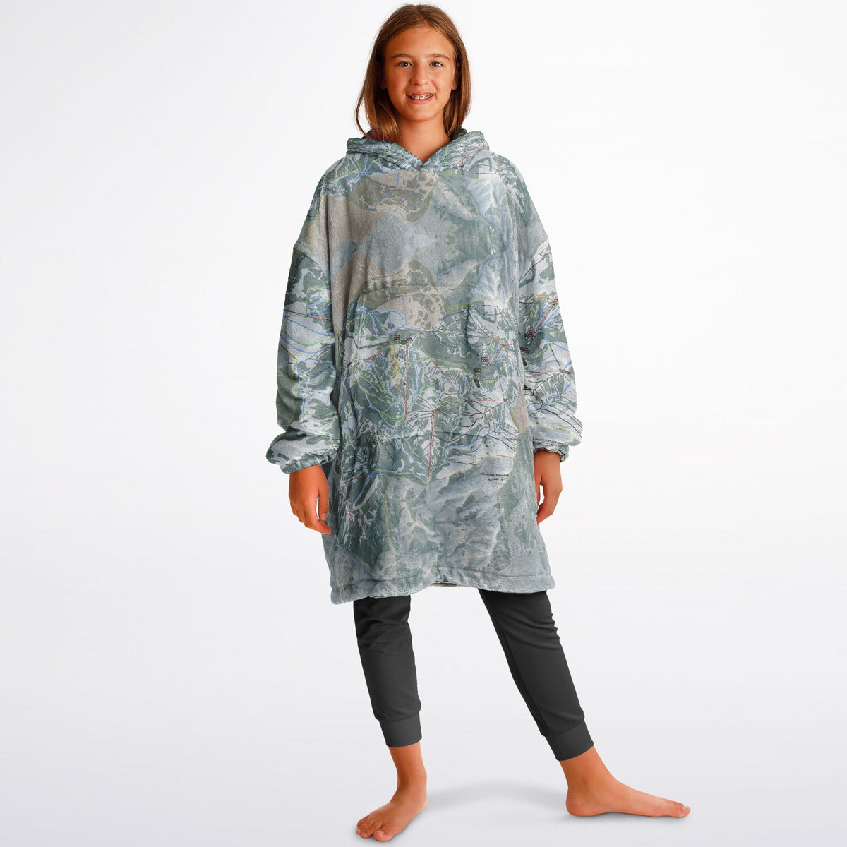 Powder Mountain, Utah Ski Resort Map Reversible Snug Hoodie
