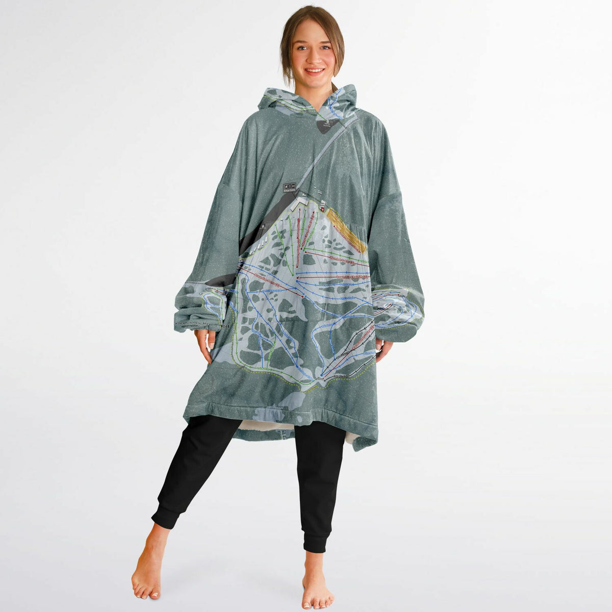 Selwyn Snow Resort, Australia Ski Trail Map - Snug Hoodie