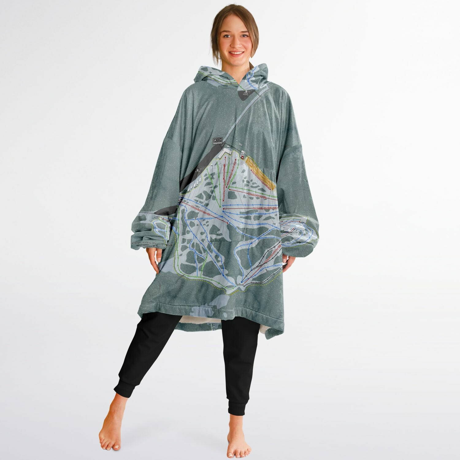 Selwyn Snow Resort, Australia Ski Trail Map - Snug Hoodie