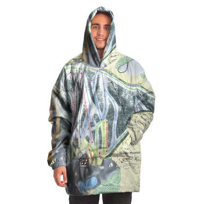 Nordic Mountain, Wisconsin Ski Trail Map - Snug Hoodie - Powderaddicts