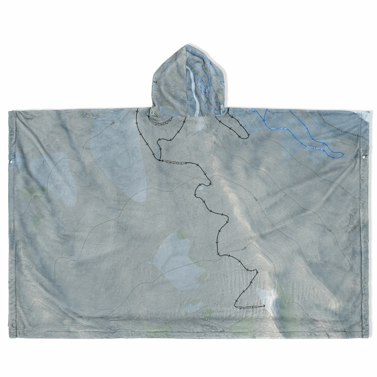Howelsen Hill, Colorado Ski Resort Map Flannel Blanket Poncho