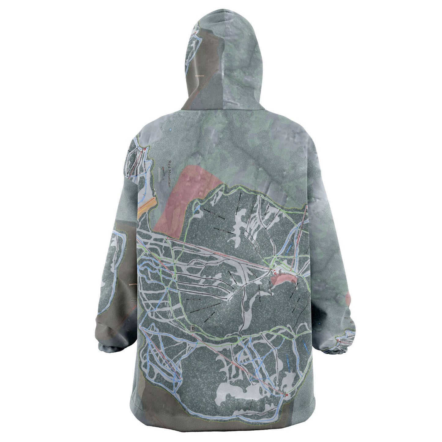 Red Mountain, British Columbia Ski Trail Map Snug Hoodie