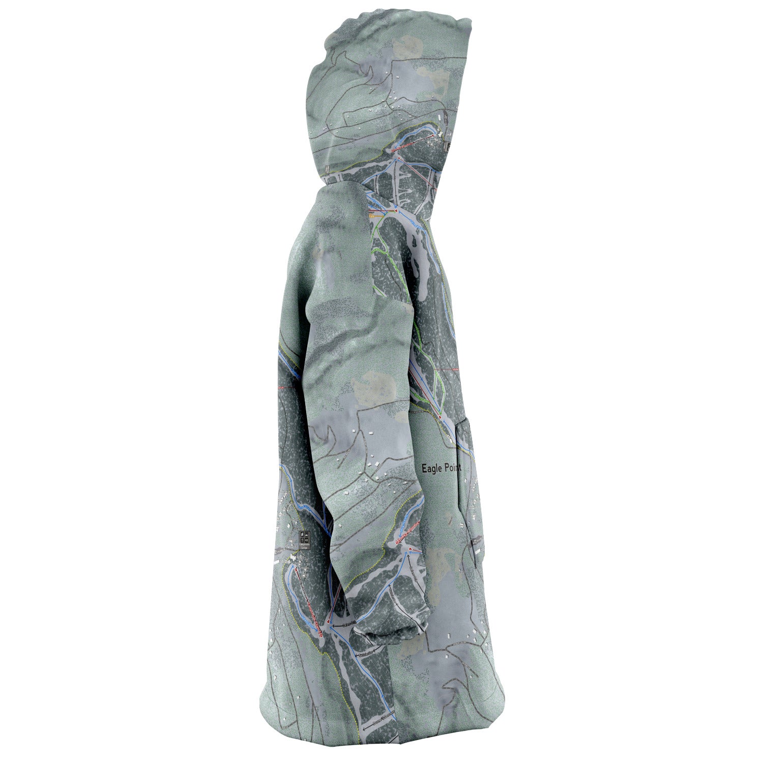 Eagle Point, Utah Ski Trail Map - Snug Hoodie - Powderaddicts