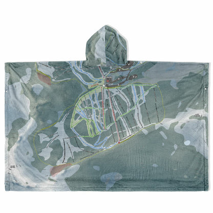 Whitewater, British Columbia Ski Resort Map Flannel Blanket Poncho