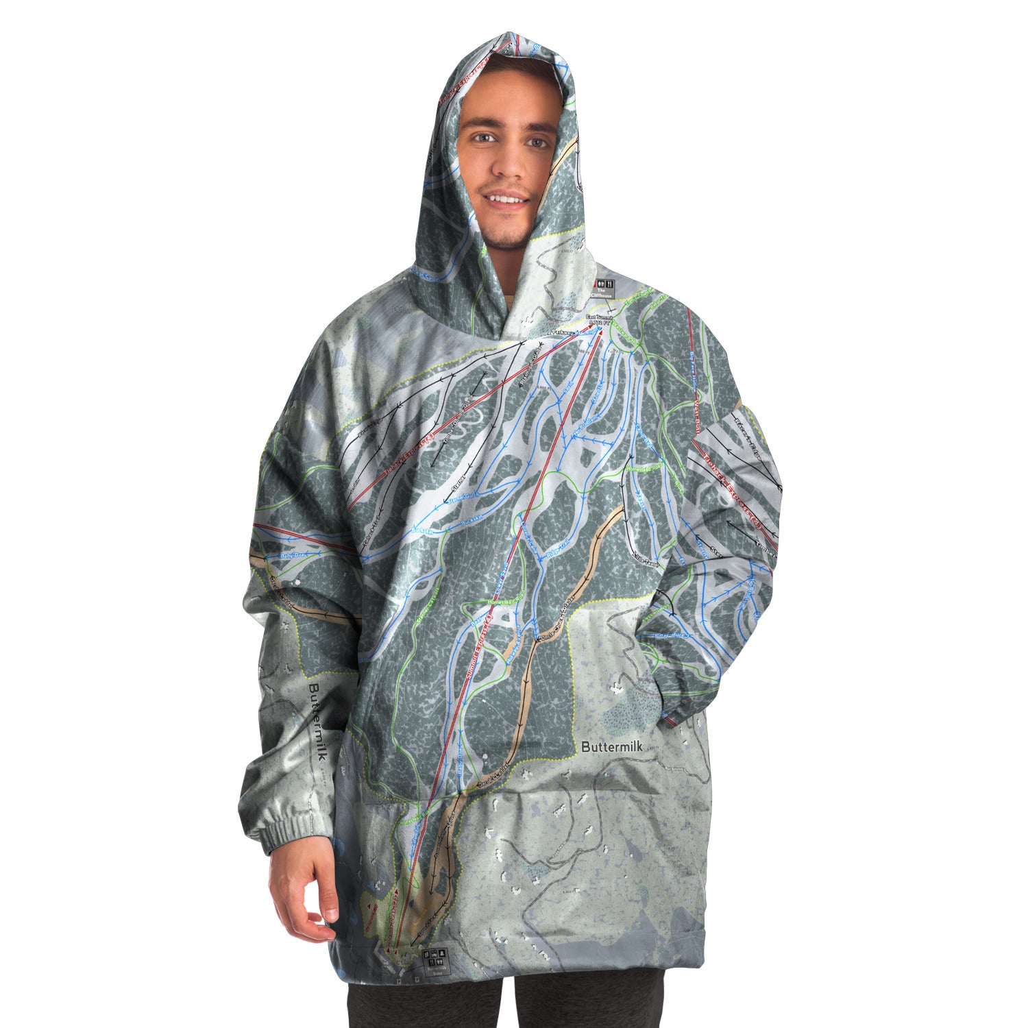 Buttermilk, Colorado Ski Trail Map - Snug Hoodie