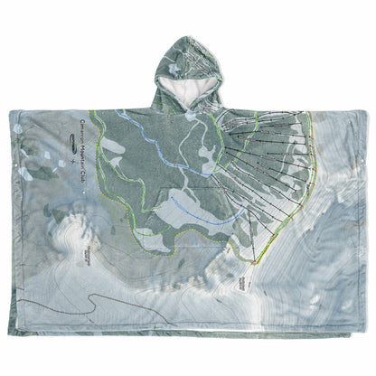 Cimarron Mountain Club, Colorado Ski Resort Map Flannel Blanket Poncho