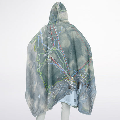 Tremblant, Quebec Ski Resort Map Flannel Blanket Poncho