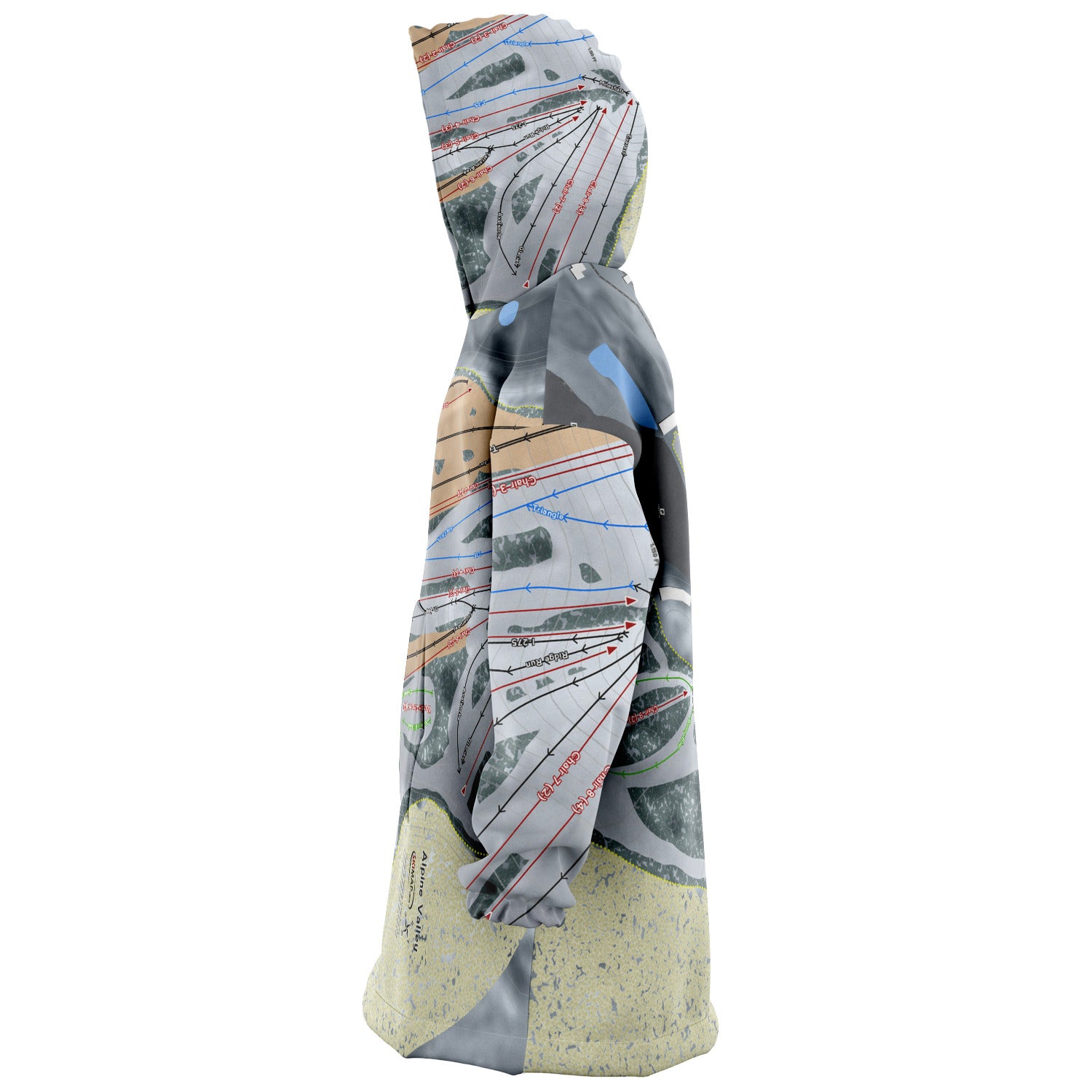 Alpine Valley, Michigan Ski Trail Map Snug Hoodie