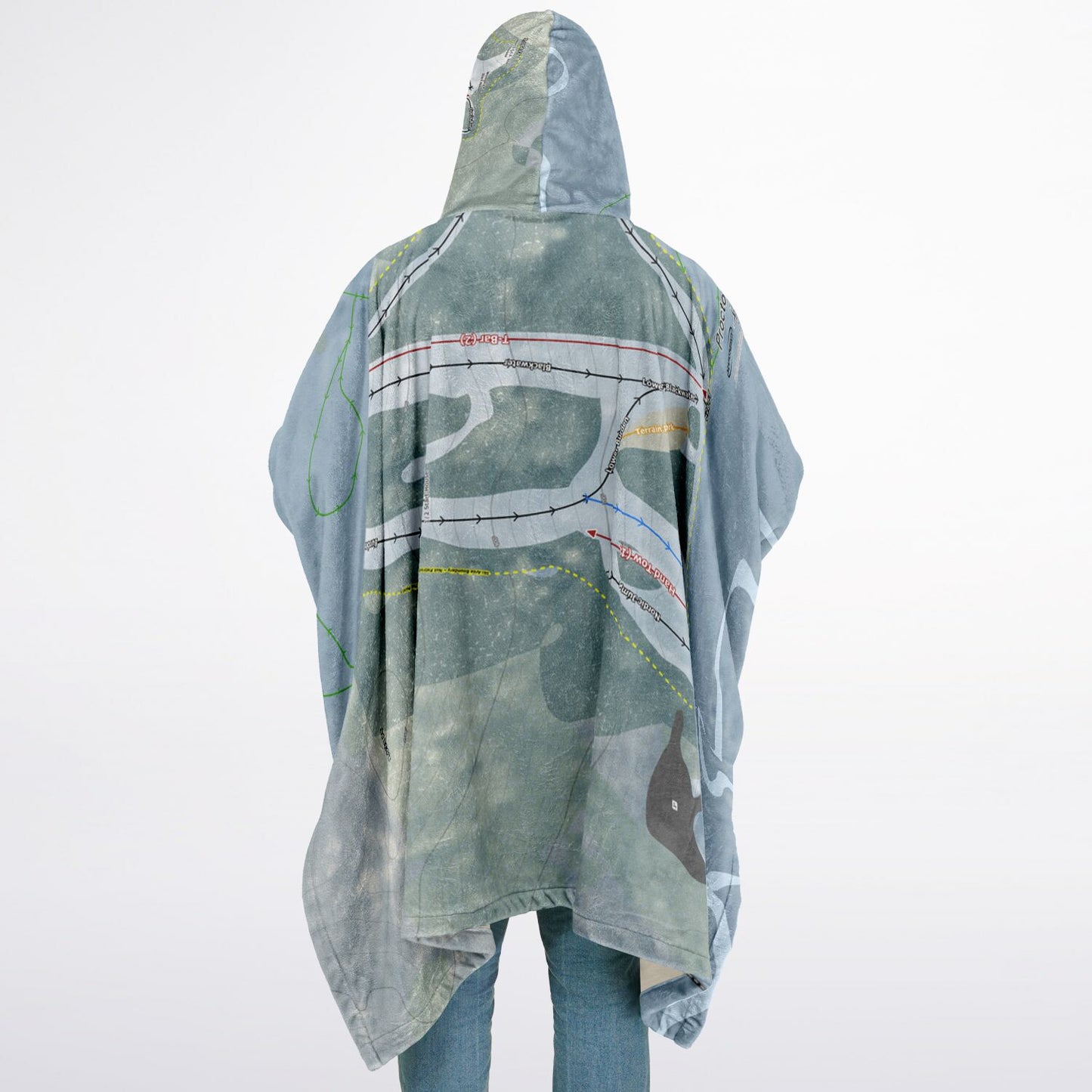 Proctor, New Hampshire Ski Resort Map Flannel Blanket Poncho