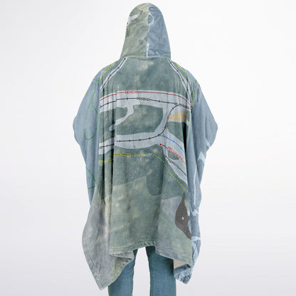 Proctor, New Hampshire Ski Resort Map Flannel Blanket Poncho