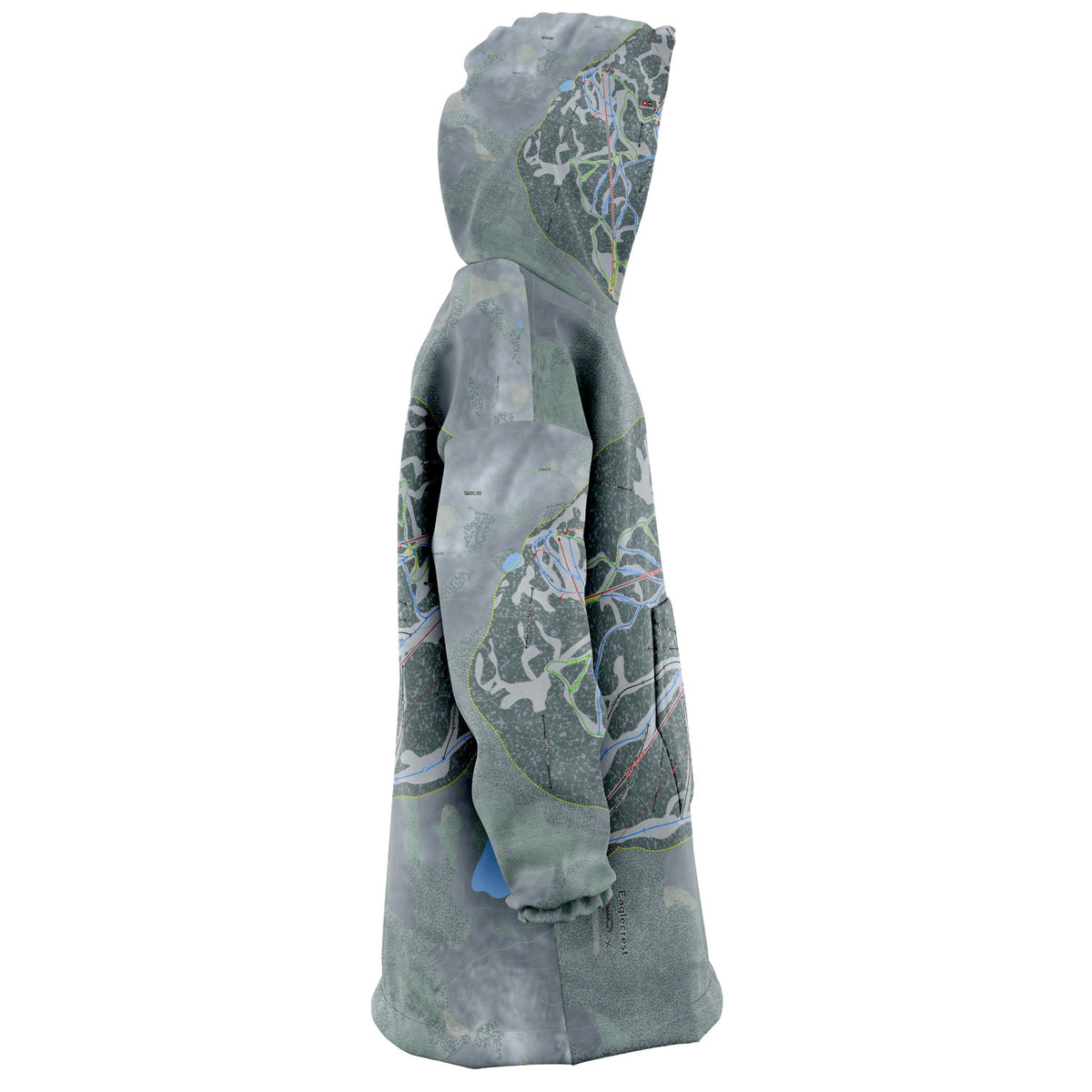 Eaglecrest, Alaska Ski Trail Map Snug Hoodie