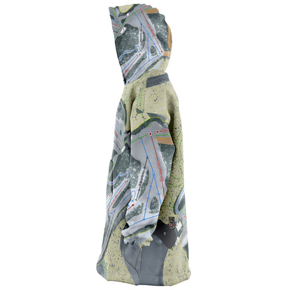 Hickory Hills, Michigan Ski Trail Map Snug Hoodie - Powderaddicts