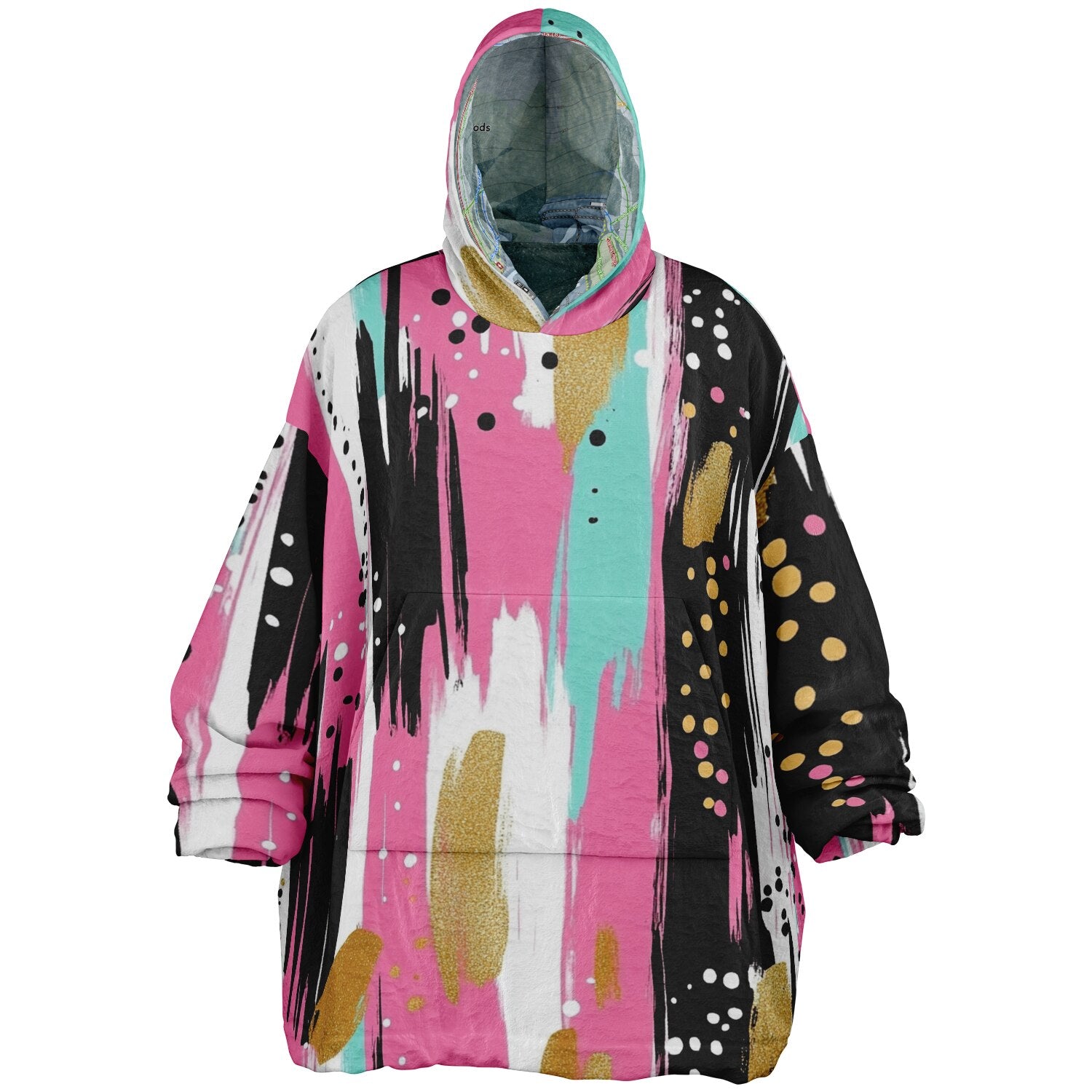 Bretton Woods, New Hampshire Ski Resort Map Reversible Snug Hoodie