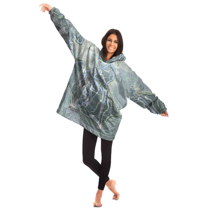 Mt Abram, Maine Ski Trail Map - Snug Hoodie