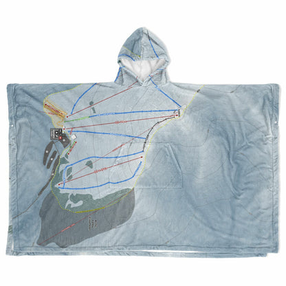 Arctic Valley, Alaska Ski Resort Map Flannel Blanket Poncho