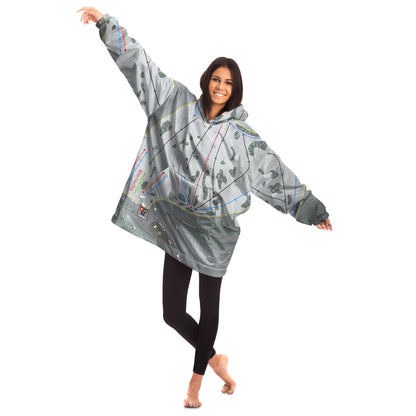 Echo Valley, Washington Ski Trail Map Snug Hoodie - Powderaddicts