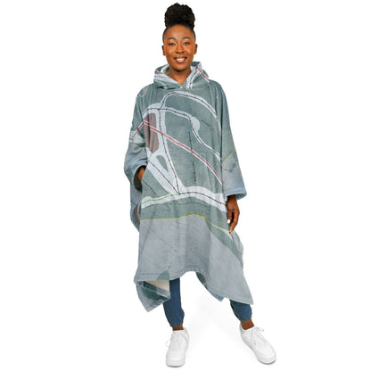 Utah Olympic Park, Utah Ski Resort Map Flannel Blanket Poncho