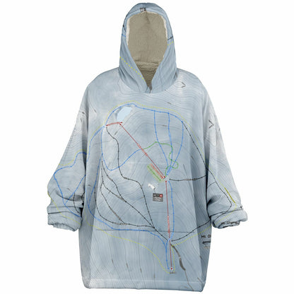 Mt Olympus, New Zealand Ski Trail Map - Snug Hoodie - Powderaddicts