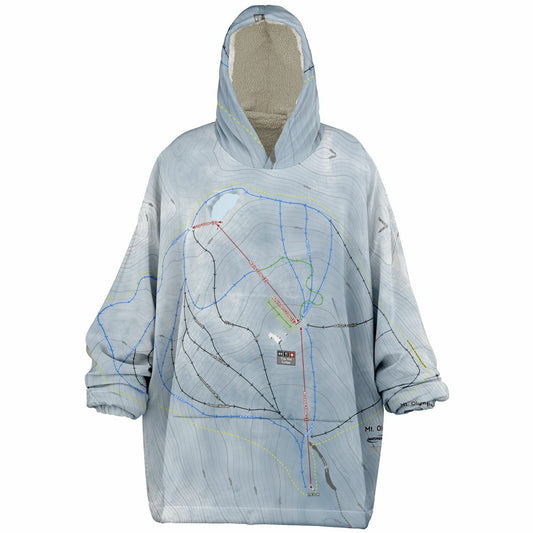 Mt Olympus, New Zealand Ski Trail Map - Snug Hoodie - Powderaddicts