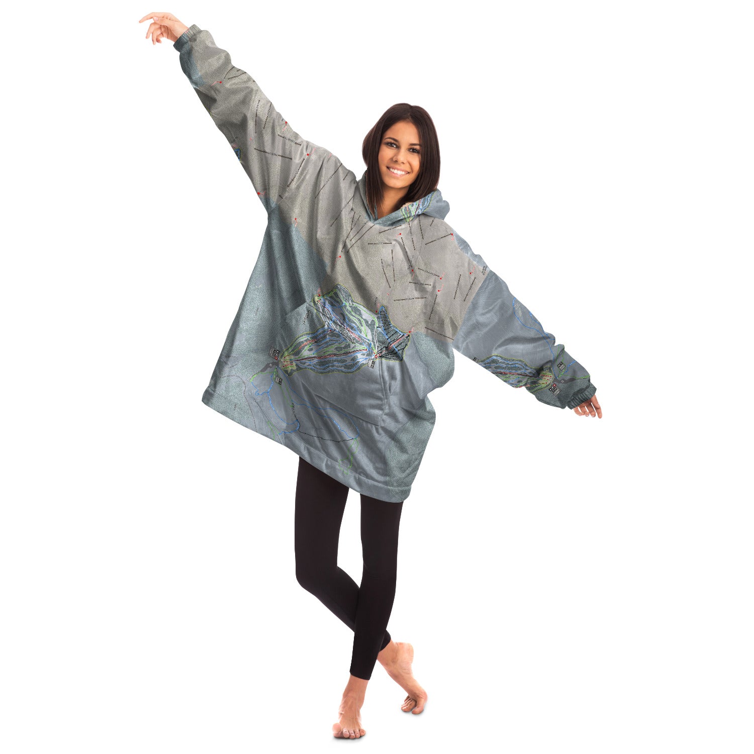 Ski Cooper, Colorado Ski Trail Map - Snug Hoodie