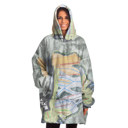 Snow Creek, Missouri Ski Trail Map Snug Hoodie - Powderaddicts