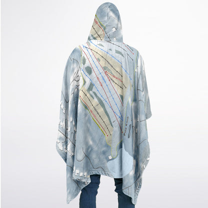 Pine Knob, Michigan Ski Resort Map Flannel Blanket Poncho