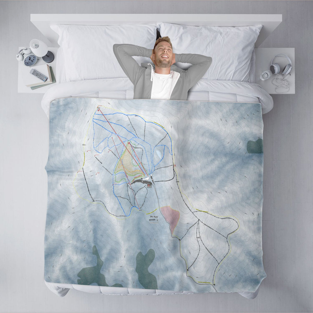 Mt Hutt, New Zealand Ski Resort Map XL Blanket