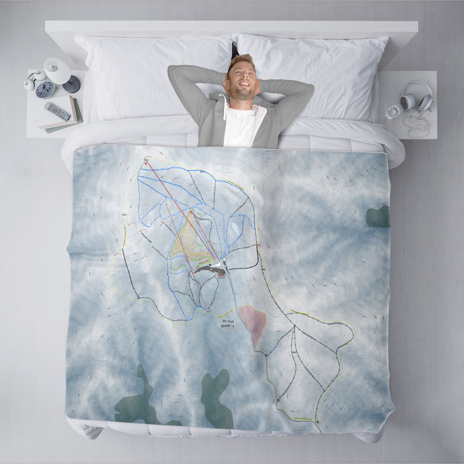 Mt Hutt, New Zealand Ski Resort Map XL Blanket
