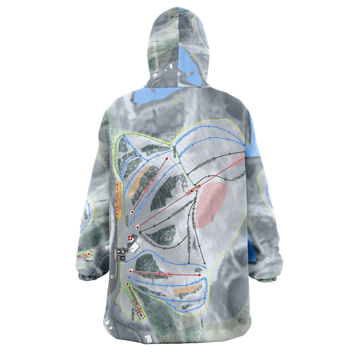 Buena Vista, Minnesota Ski Trail Map Snug Hoodie