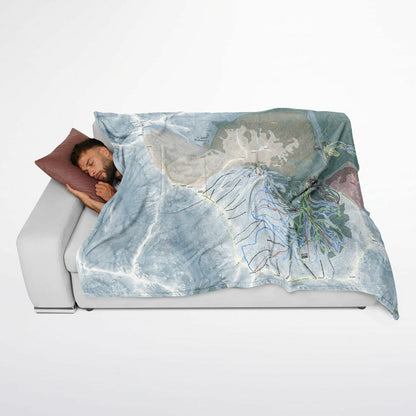 Loveland, Colorado Ski Resort Map Flannel Blanket Poncho