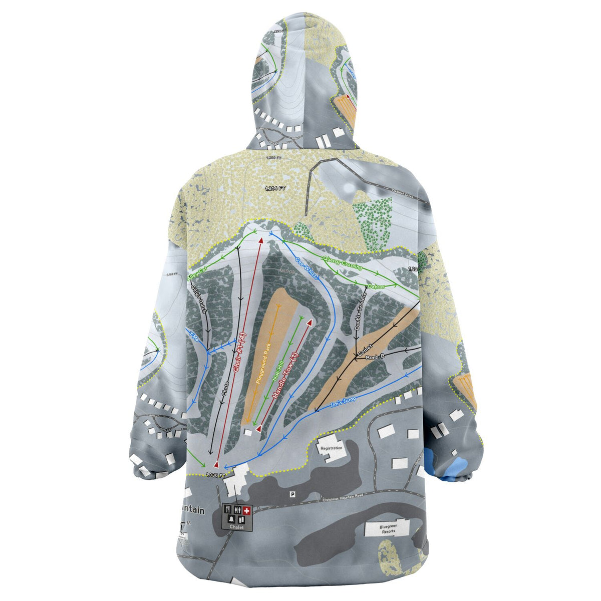 Christmas Mountain, Wisconsin Ski Trail Map - Snug Hoodie