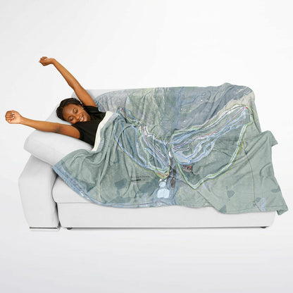 Dartmouth Skiway, New Hampshire Ski Resort Map Flannel Blanket Poncho