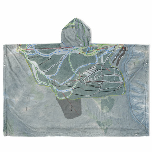 Sunlight, Colorado Ski Resort Map Flannel Blanket Poncho