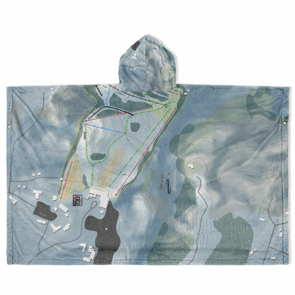 Otsego, Michigan Ski Resort Map Flannel Blanket Poncho