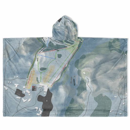 Otsego, Michigan Ski Resort Map Flannel Blanket Poncho