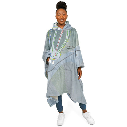 Emery Park, New York Ski Resort Map Flannel Blanket Poncho