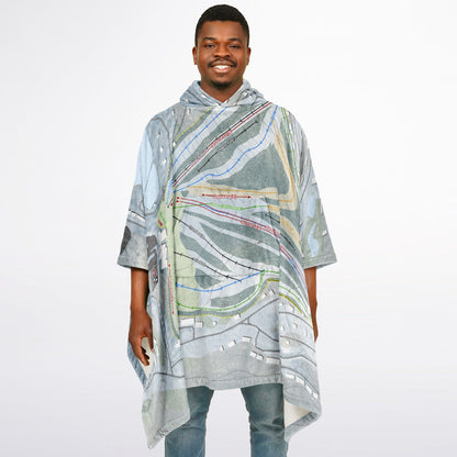 Hidden Valley, Pennsylvania Ski Resort Map Flannel Blanket Poncho