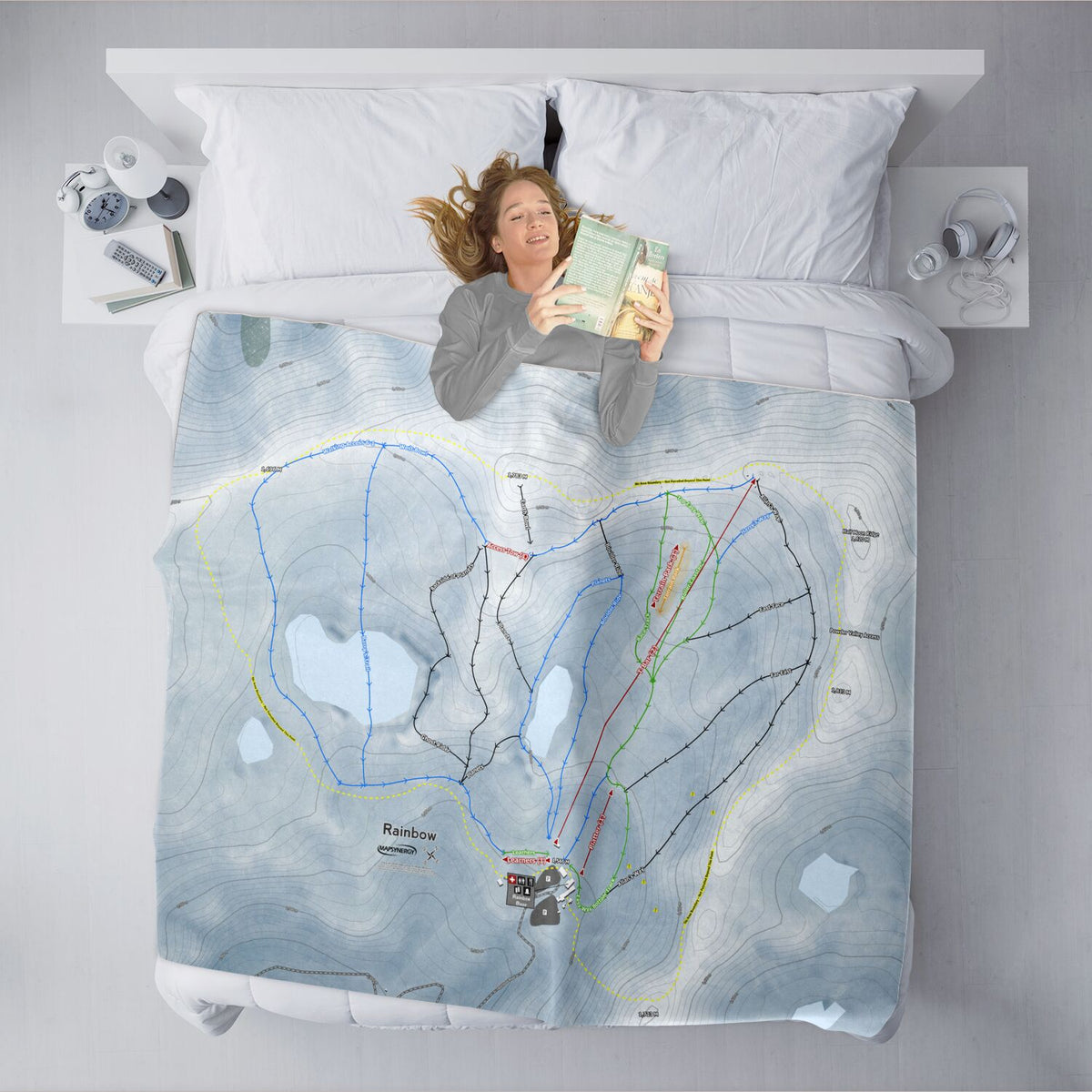 Rainbow, New Zealand Ski Resort Map XL Blanket