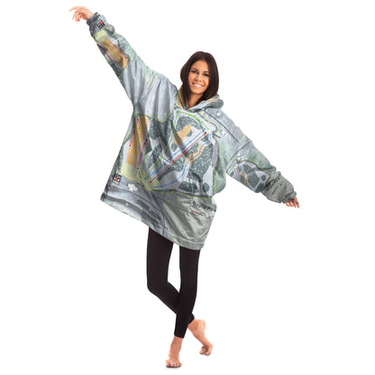 Boyce Park, Pennsylvania Ski Trail Map Snug Hoodie - Powderaddicts