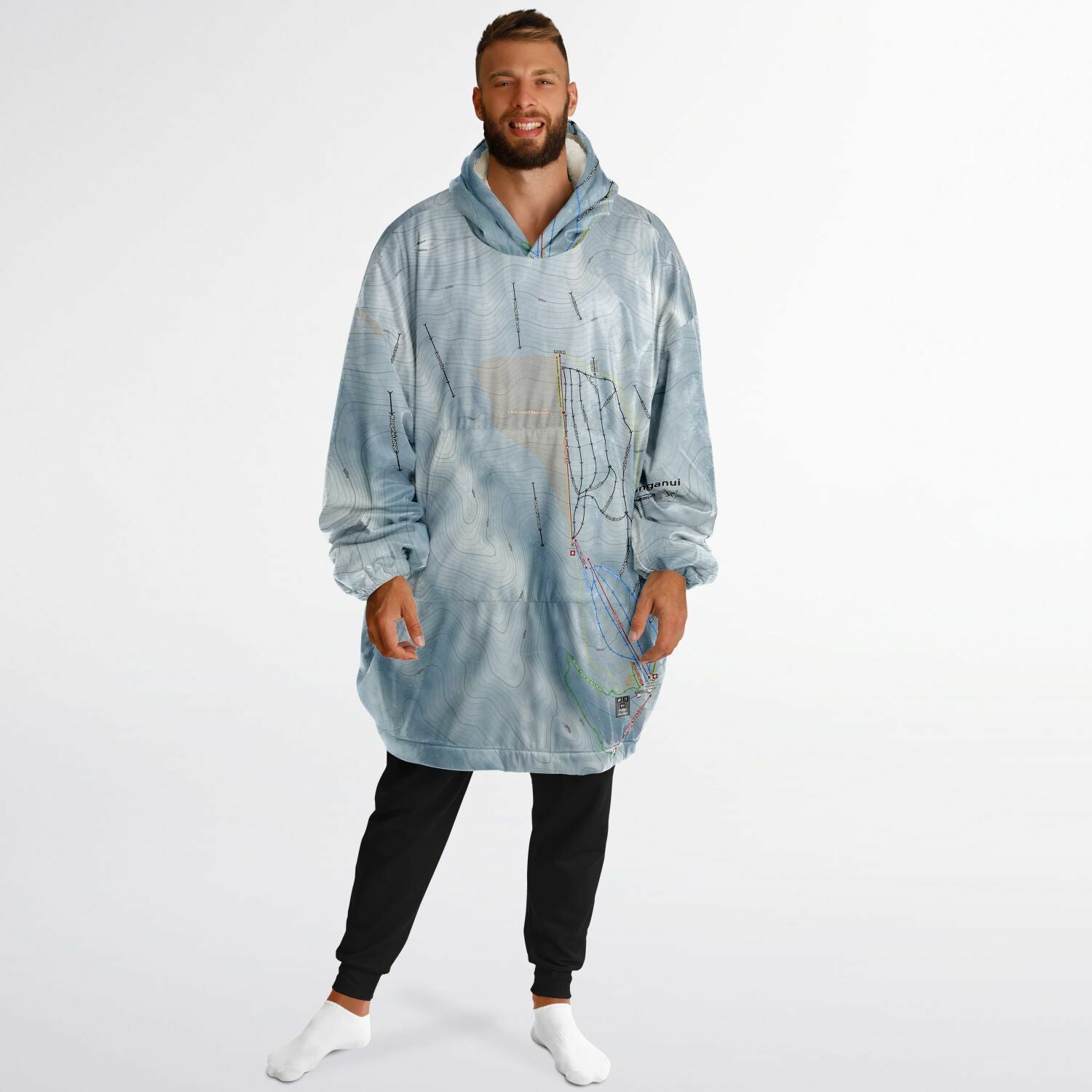 Manganui, New Zealand Ski Trail Map - Snug Hoodie