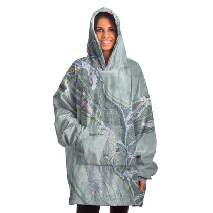 Eagle Point, Utah Ski Trail Map - Snug Hoodie - Powderaddicts