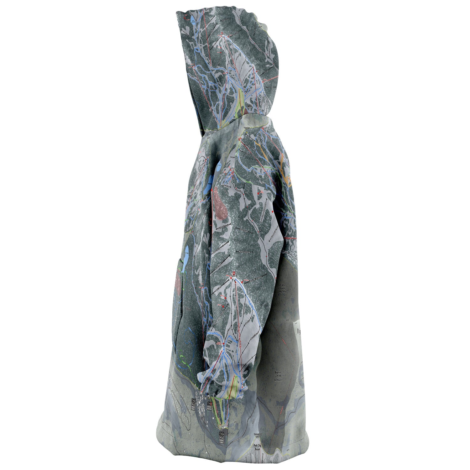 Big Cottonwood Canyon, Utah Ski Trail Map - Snug Hoodie