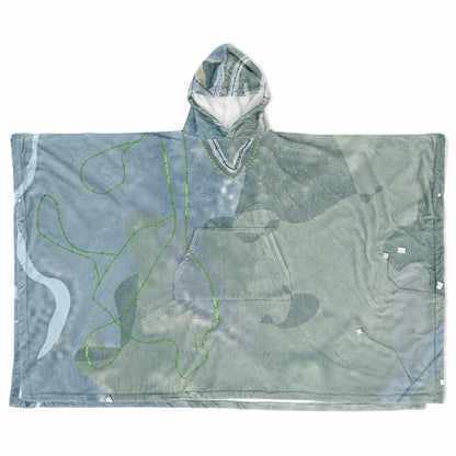Proctor, New Hampshire Ski Resort Map Flannel Blanket Poncho